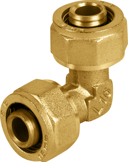 Угол 90° Aquabeam 16x16 мм латунь ABO.351.Y.001616