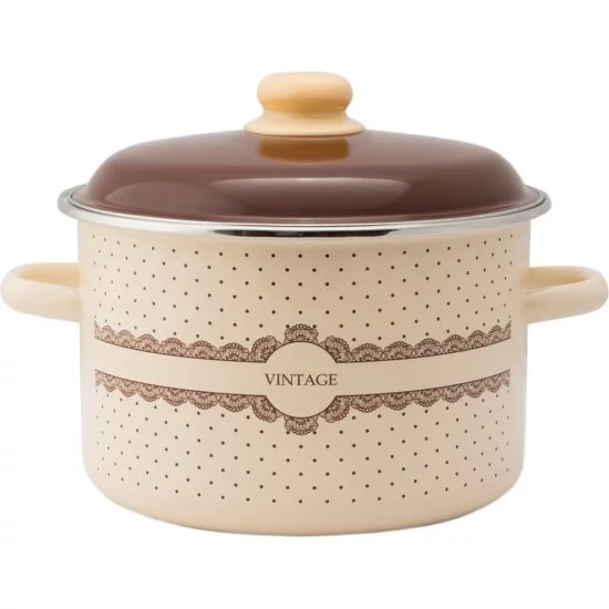Цилиндрическая эмалированная кастрюля appetite Vintage
