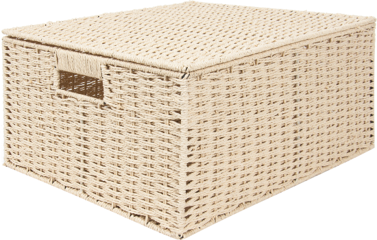 Корзина для хранения 45x21x33 см бумажный шпагат цвет бежевый