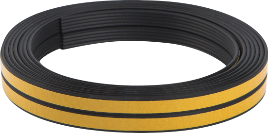 Уплотнитель самоклеящийся для окон ПВХ 6 м 10x2 мм черный