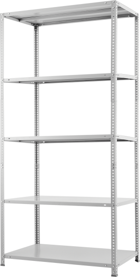 Стеллаж Практик металлический 5 полок 200x100x50 см цвет серый нагрузка на полку 100 кг
