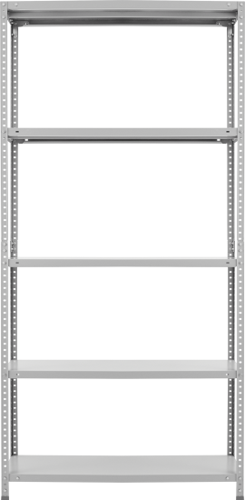 Стеллаж Практик металлический 5 полок 200x100x50 см цвет серый нагрузка на полку 100 кг