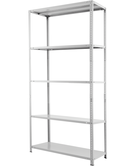 Стеллаж Практик металлический 5 полок 200x100x40 см цвет серый нагрузка на полку 100 кг