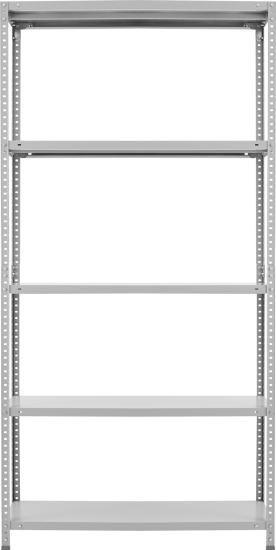 Стеллаж Практик металлический 5 полок 200x100x40 см цвет серый нагрузка на полку 100 кг