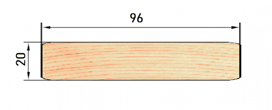 Планкен 20x96x2000 мм хвоя сорт Оптима прямой с фаской угла