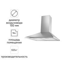 Вытяжка купольная Maunfeld Cork 60 см цвет нержавеющая сталь