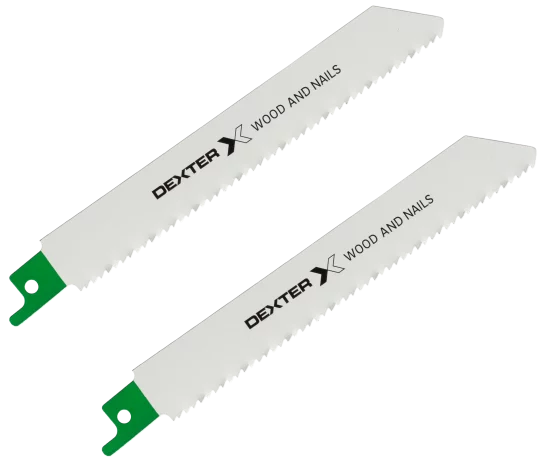 Полотно для сабельной пилы по дереву с гвоздями Dexter HL-33 150 мм, 2 шт.
