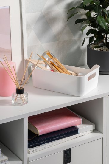 Корзина для хранения Scandi 24x9x17 см пластик цвет белый