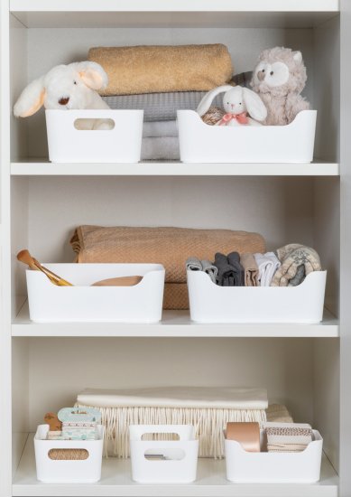 Корзина для хранения Scandi 24x9x17 см пластик цвет белый