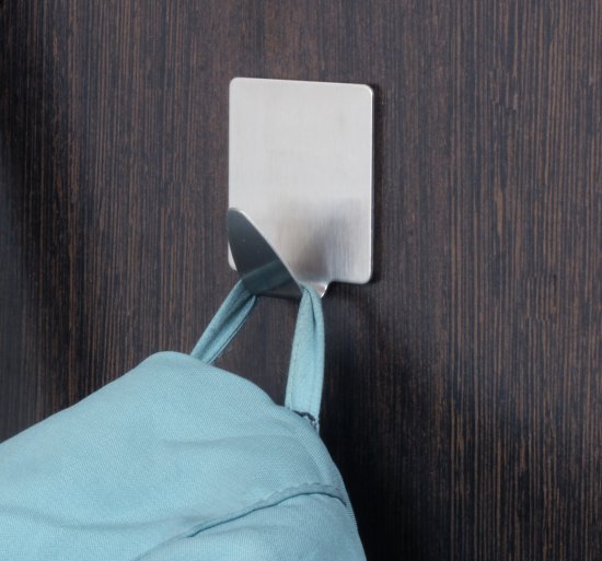 Самоклеящиеся стальные крючки Adge цвет серебро нагрузка до 3 кг 2 шт