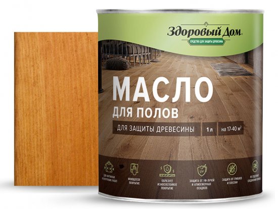 Масло для пола Здоровый дом цвет дуб 1 л
