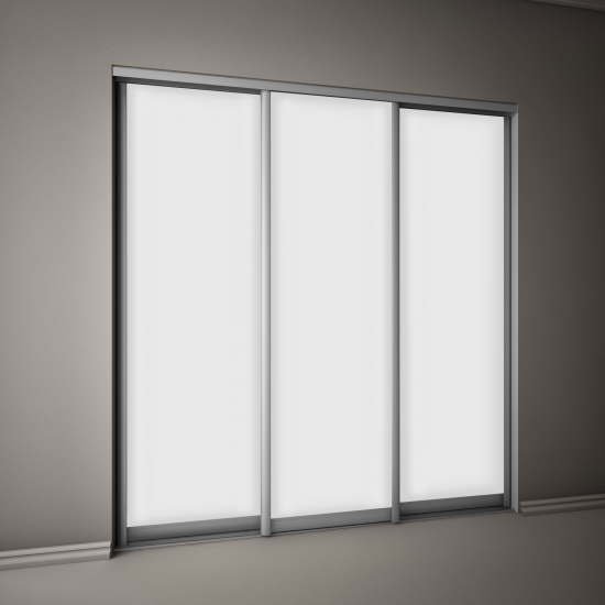 Дверь-купе SPACEO 2255x904 мм высота проема 2300 мм ЛДСП цвет белый/матовое серебро широкий профиль