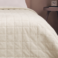 Покрывало Inspire Velvet Etna 220x240 см полиэстер цвет кремовый