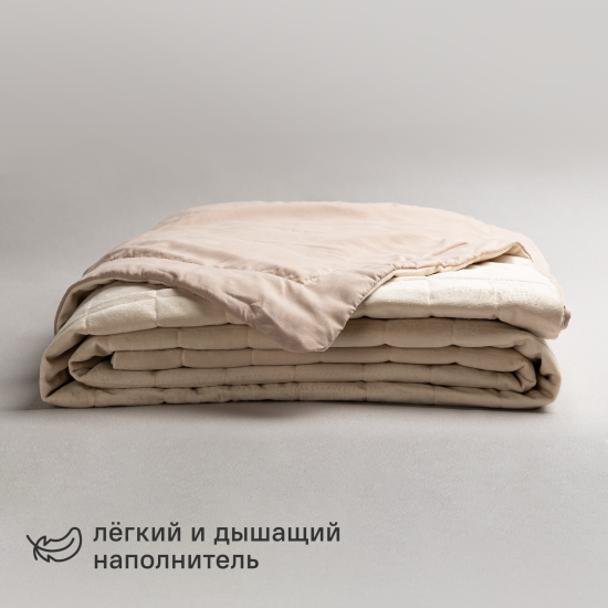 Покрывало Inspire Velvet Etna 220x240 см полиэстер цвет кремовый