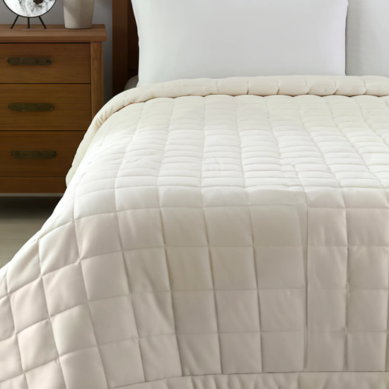 Покрывало Inspire Velvet Etna 220x240 см полиэстер цвет кремовый