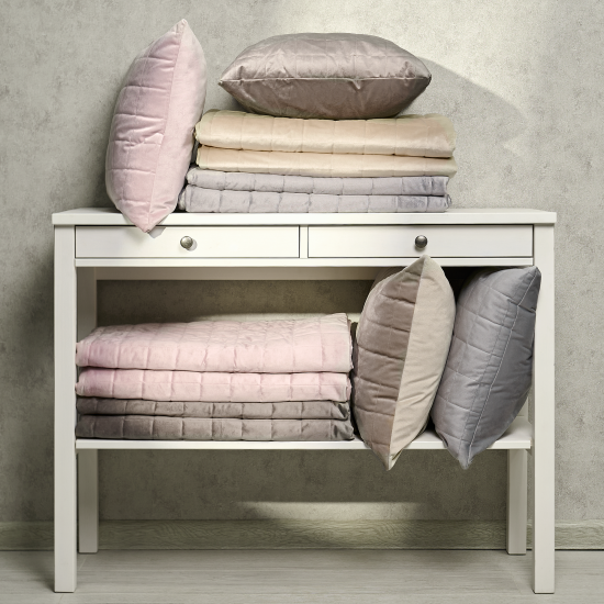 Покрывало Inspire Velvet Etna 220x240 см полиэстер цвет кремовый