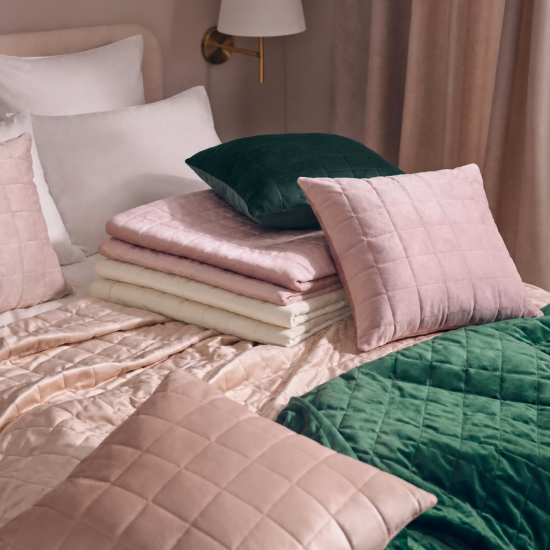 Покрывало Inspire Velvet Etna 220x240 см полиэстер цвет кремовый