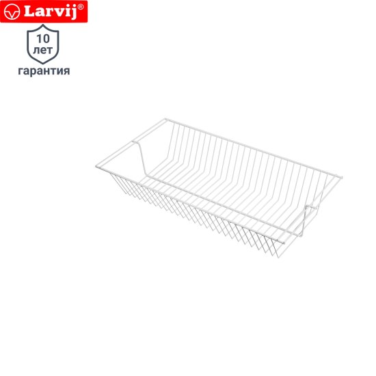 Корзина сетчатая Larvij 60.3x11.8x30.6 см сталь цвет белый