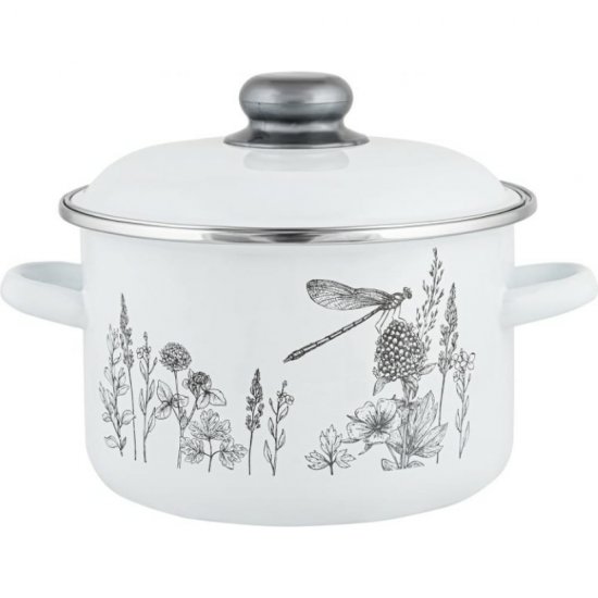 Цилиндрическая эмалированная кастрюля appetite FLORA-2