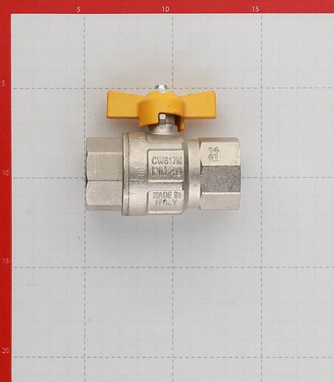 Кран шаровой газовый Tiemme 1 ВР(г) х 1 ВР(г) бабочка