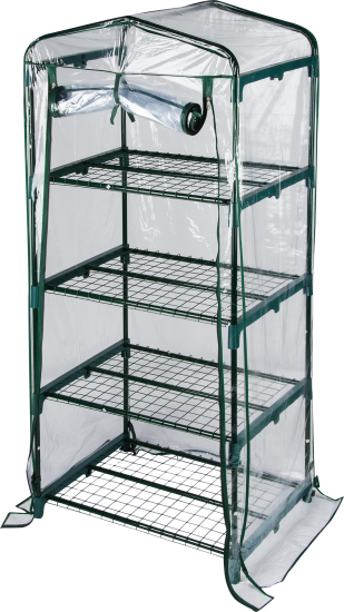 Стеллаж-минитеплица для рассады 4пол 69X49X160см сталь/ПВХ
