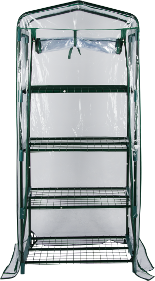 Стеллаж-минитеплица для рассады 4пол 69X49X160см сталь/ПВХ