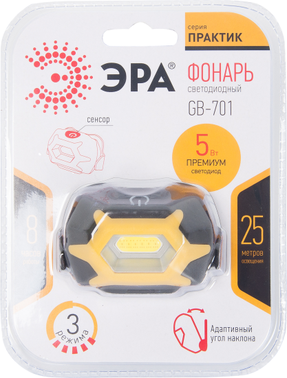 Фонарь налобный LED Эра «Практик» GB-701