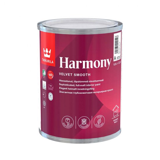 Краска моющаяся Tikkurila/Tikkivala Harmony Velure база А белая 0,9 л