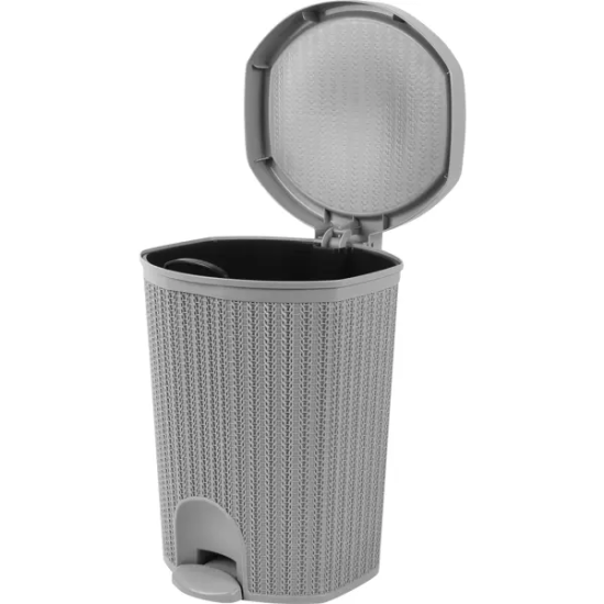 Контейнер для мусора Idea Вязание 18 л цвет серый