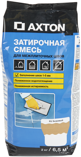 Затирка цементная Axton А300 цвет бежевый 2 кг