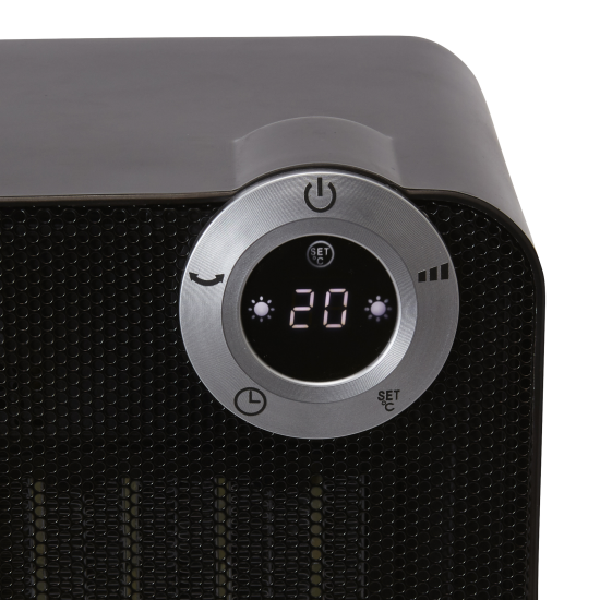 Тепловентилятор керамический электрический Equation с электронным термостатом 1800 Вт цвет чёрный