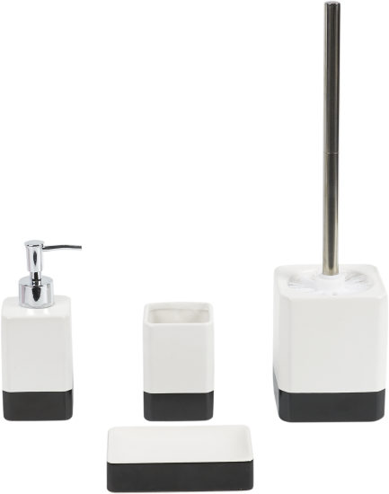 Стакан для зубных щёток Fixsen Text керамика цвет чёрный белый