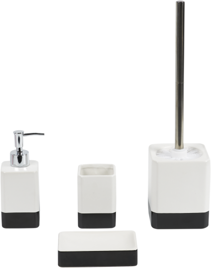 Дозатор для жидкого мыла Fixsen Text керамика цвет чёрный белый