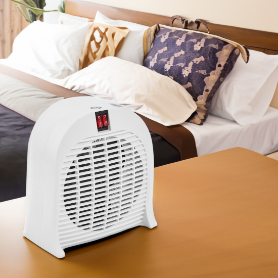 Тепловентилятор спиральный электрический с механическим термостатом 2000 Вт цвет белый