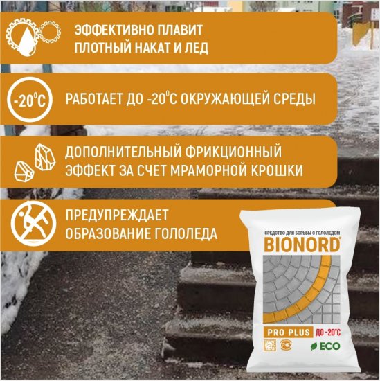 Антигололедный реагент Bionord Pro Plus 23 кг