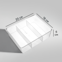Органайзер 20x6x16 см пластик без крышки цвет прозрачный