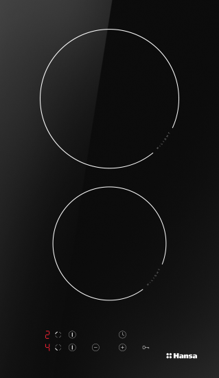 Электрическая варочная панель Hansa BHC36106 30 см 2 конфорки цвет чёрный