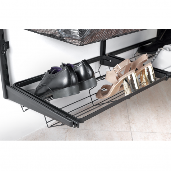 Полка для обуви выдвижная НСХ 54.9x11x37.6 см сталь цвет чёрный