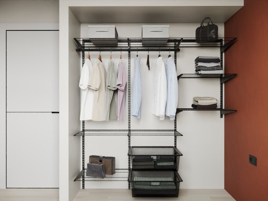 Полка для обуви выдвижная НСХ 54.9x11x37.6 см сталь цвет чёрный