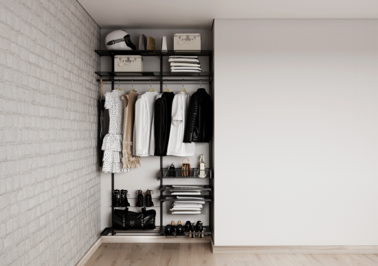 Полка для обуви выдвижная НСХ 54.9x11x37.6 см сталь цвет чёрный