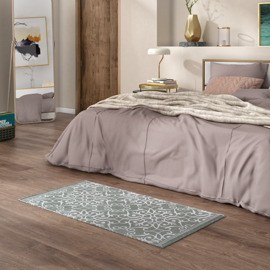Коврик декоративный хлопок Inspire Lesia 60x120 см цвет зеленый