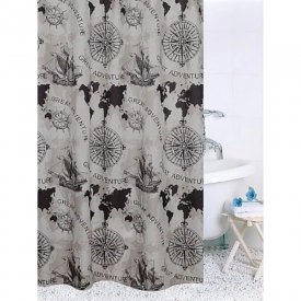 Штора для ванной комнаты Bath Plus Navigation 2 black-beige