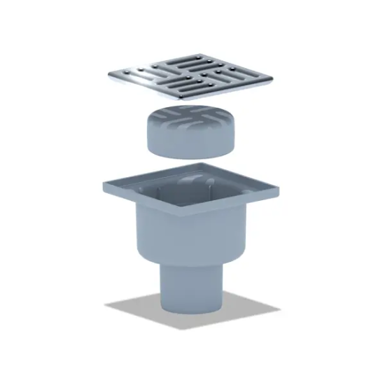 Трап для душа Ани Пласт 100x100 мм сухой затвор вертикальный слив