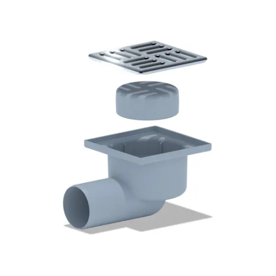 Трап для душа Ани Пласт 100x100 мм сухой затвор горизонтальный слив