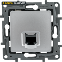 Розетка компьютерная RJ45 категория 5e UTP - Legrand Etika - алюминий