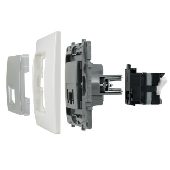 Розетка компьютерная RJ45 категория 5e UTP - Legrand Etika - алюминий