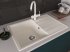 Мойка для кухни врезная с крылом Delinia 78x51 см глубина чаши 20 см кварц цвет жасмин