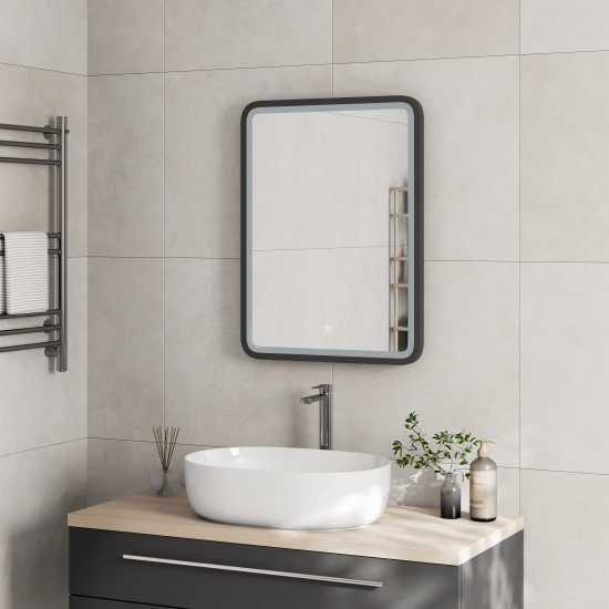 Зеркало с подсветкой Simple Gray LED 60x80 см