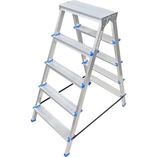 Алюминиевая двухсторонняя стремянка LadderBel 5 ступеней STR2-AL-5