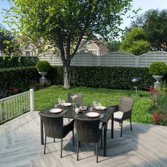 Стол садовый Naterial Noa Fix 90x150x74 см сталь/стекло цвет серый